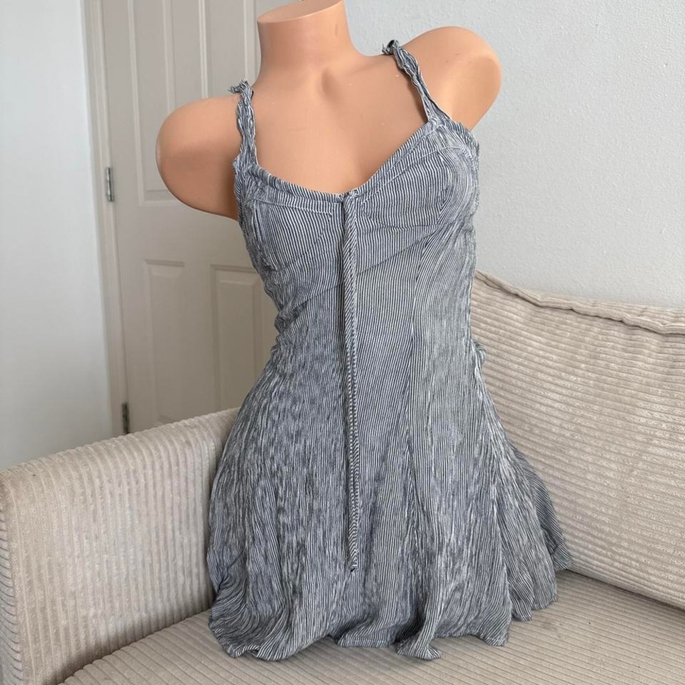 Oliviaceous Blue and white striped dress
